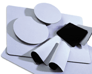 Blank unprinted cloth top mouse pads, coasters, counter mats